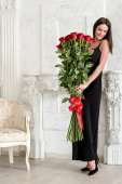 21 гигантская Красная роза 120 см